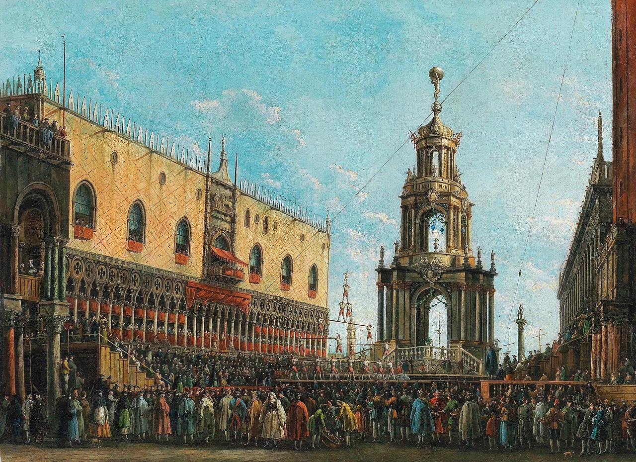 La Festa del Giovedi Grasso davanti al Palazzo Ducale di Venezia